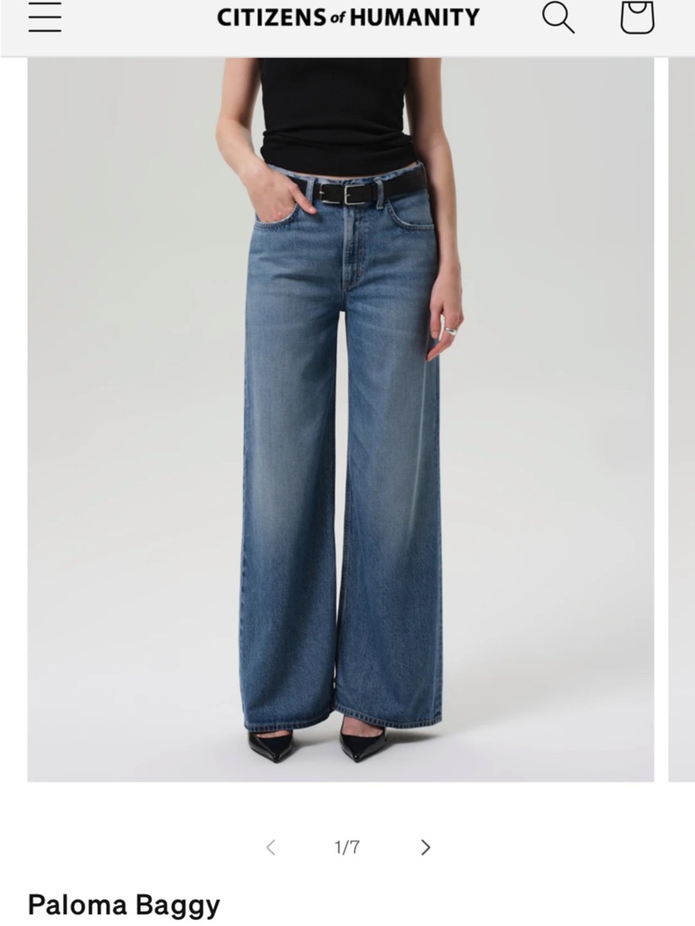 NWT Citizens Of Humanity Paloma Wide-Leg Jeans in Siesta Blue